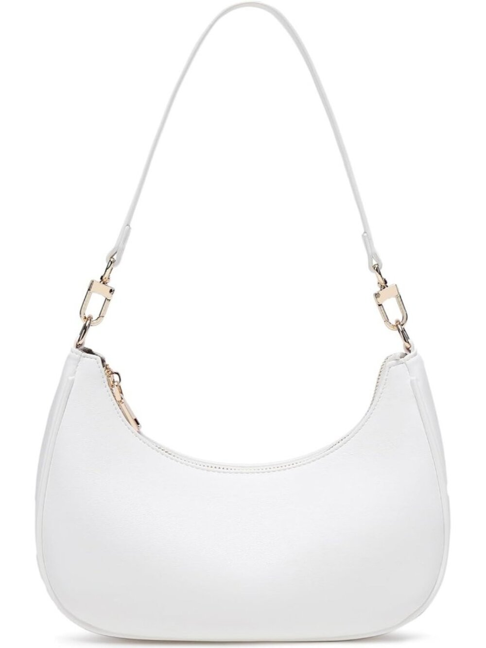 Women's White Vintage Hobo Cute Lightweight Underarm Purse Shoulder Bag